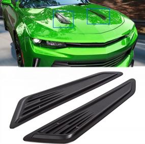 img 4 attached to Enhance Your Camaro Look With HECASA Camaro Hood Scoop Covers - Compatible With 2016-2022 Chevy Camaro 1LT LS RS - Black Decorative Bonnet Vent Air Intake Hood Scoop Covers