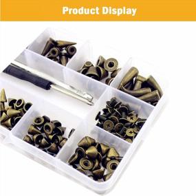 img 2 attached to 120 Sets Bronze Screw-Back Studs & Spikes Solid Rapid Rivets Metal Punk DIY Vintage Decorative Accessory For Leather Crafting
