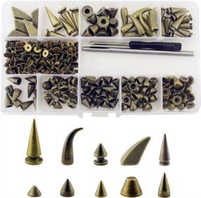 img 4 attached to 120 Sets Bronze Screw-Back Studs & Spikes Solid Rapid Rivets Metal Punk DIY Vintage Decorative Accessory For Leather Crafting