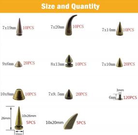 img 3 attached to 120 Sets Bronze Screw-Back Studs & Spikes Solid Rapid Rivets Metal Punk DIY Vintage Decorative Accessory For Leather Crafting
