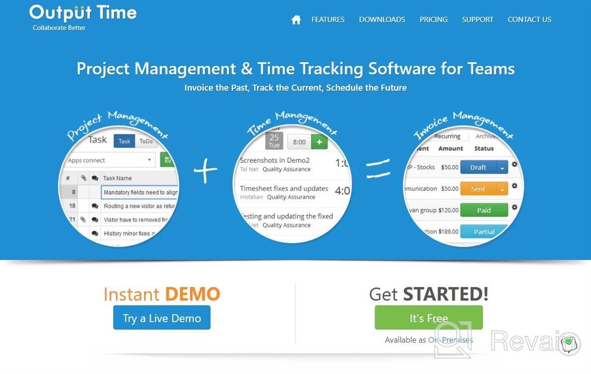 img 1 attached to Output Time for G Suite review by Brian Vasquez