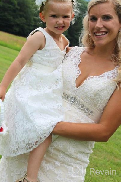 img 1 attached to Bow Dream Elegant V-Neck 🌸 Sleeveless Flower Girl Dress with Lovely Lace review by Victoria Bryant