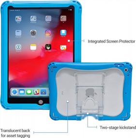 img 2 attached to Brenthaven Edge 360 Case With Integrated Screen Protector For Apple IPad 9.7 (5Th And 6Th Gen): Durable Blue Rugged Protection From Impact And Compression; Ideal For K12 Students, Teachers And Kids