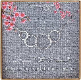 img 4 attached to AnalysisyLove Sterling Silver Infinity 4 Circle 4 Decades Necklace – Unique 40th Birthday Gift for Women & Meaningful Mothers Day Jewelry