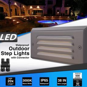img 3 attached to SUNVIE Low Voltage Step Lights Outdoor Stair Lights 5W LED Deck Lights With Horizontal Louver Faceplate For Steps Stairs Fences 12V 3000K 3.2FT ETL Listed Wire Fastlock2 Connectors Included, 8 Pack