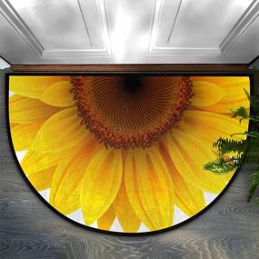 img 4 attached to Полукруглый дверной коврик Summer Sunflower - Нескользящий, впитывающий и износостойкий входной коврик для дома и патио - 24 X 36 дюймов