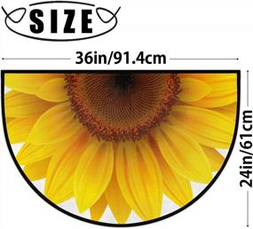 img 3 attached to Полукруглый дверной коврик Summer Sunflower - Нескользящий, впитывающий и износостойкий входной коврик для дома и патио - 24 X 36 дюймов