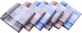 img 3 attached to Pack Striped Border Cotton Handkerchiefs Men's Accessories