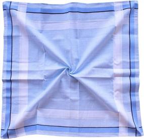 img 2 attached to Pack Striped Border Cotton Handkerchiefs Men's Accessories