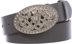 img 1 attached to Perforated Engraved Crystal Rhinestone Western Women's Accessories at Belts