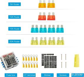 img 2 attached to 🔌 SOYOND Waterproof Fuse Box with LED Indicator, 6-Way Damp-Proof Cover and 12 Circuits - Marine Fuse Block for Automotive, Car, Boat, RV, Truck - DC 12/24V