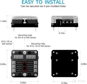 img 3 attached to 🔌 SOYOND Waterproof Fuse Box with LED Indicator, 6-Way Damp-Proof Cover and 12 Circuits - Marine Fuse Block for Automotive, Car, Boat, RV, Truck - DC 12/24V