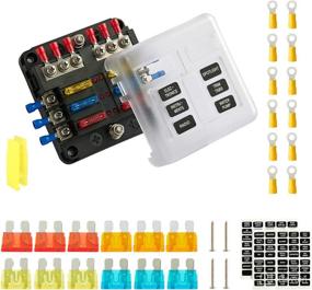 img 4 attached to 🔌 SOYOND Waterproof Fuse Box with LED Indicator, 6-Way Damp-Proof Cover and 12 Circuits - Marine Fuse Block for Automotive, Car, Boat, RV, Truck - DC 12/24V