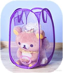 img 3 attached to Convenient Folding Mesh Laundry Hamper: Portable Storage Solution for Baby Clothes, Kids Toys, Camping Gear - Purple