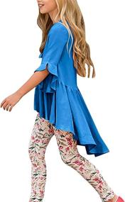 img 2 attached to 👚 Stylish Girls' Shirts: Summer Ruffle Blouses for Fashionable Girls, Available in Tops, Tees & Blouses Collection