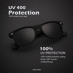 img 3 attached to Набор из 3 поляризованных солнцезащитных очков с матовой отделкой и цветными зеркальными линзами для мужчин и женщин, 100% защита от УФ-излучения