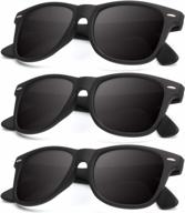 набор из 3 поляризованных солнцезащитных очков с матовой отделкой и цветными зеркальными линзами для мужчин и женщин, 100% защита от уф-излучения логотип