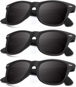 img 4 attached to Set Of 3 Matte Finish Polarized Sunglasses With Color Mirror Lens For Men And Women, 100% UV Blocking