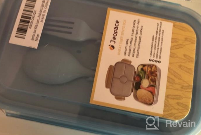 img 1 attached to Leak-Proof Bento Lunch Box With 3 Compartments And Flatware Included For Adults And Kids - Jeopace Blue Bento Boxes, Microwave Safe Lunch Containers review by Mark Hicks