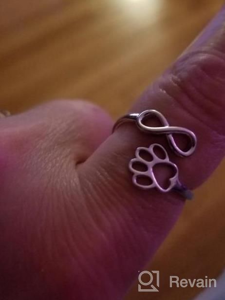 img 1 attached to Express Your Love For Your Pet With Our PawPrint Heart Infinity Ring - 925 Sterling Silver Adjustable Ring For Women & Teen Girls review by Richie Jacobson
