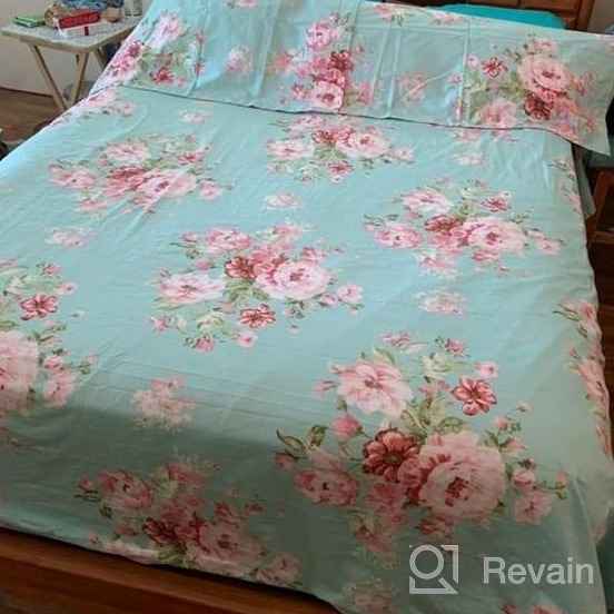 img 1 attached to FADFAY Duvet Cover Set Twin Elegant Watercolor Floral Bedding Shabby Orange Flower Bedding Vintage Farmhouse Bedding 100% Cotton Ultra Soft Comforter Cover With Hidden Zipper Closure 3Pcs, Twin Size review by Gary Parker