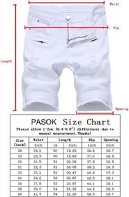 img 1 attached to Мужские классические винтажные джинсовые шорты из хлопка и хлопка, летние повседневные шорты PASOK