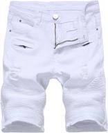men's classic fit vintage denim cotton jeans shorts summer casual pasok logo