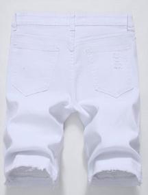 img 3 attached to Мужские классические винтажные джинсовые шорты из хлопка и хлопка, летние повседневные шорты PASOK