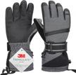 3m thinsulate waterproof ski gloves, winter warm snowboarding cycling shoveling outdoor sports men women gifts logo