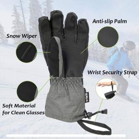 img 2 attached to 3M Thinsulate Waterproof Ski Gloves, Winter Warm Snowboarding Cycling Shoveling Outdoor Sports Men Women Gifts