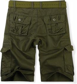 img 3 attached to Men'S OCHENTA Cargo Shorts W/ Zipper Pockets: Summer Casual Military Outdoor Work (No Belt)