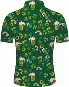 img 1 attached to St. Patrick'S Day Men'S Hawaiian Shirt - Irish Shamrock Print, Short Sleeves, Button Down, Aloha Style