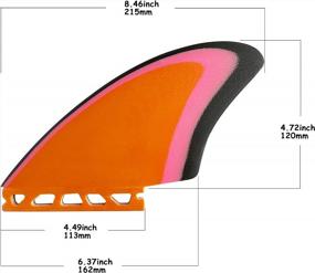 img 3 attached to Smooth Fiberglass Flex Twin Keel Fins - AQUBONA Single Tab Dual Tabs Surfboard Fins For Fishtail Surfing