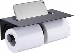 img 4 attached to Upgrade Your Restroom With TRUSTMI Dual Roll Toilet Paper Holder - Wall Mounted, Rust-Proof, With Phone Shelf In Matte Black Finish