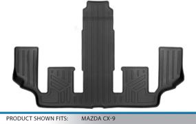 img 2 attached to 🏞️ Custom Fit 3rd Row Floor Mat Liners for 2020-2021 Mazda CX-9 with 2nd Row Bucket Seats - SMARTLINER SC0523 (Black, No Center Console)