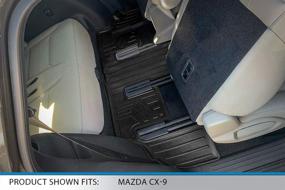 img 3 attached to 🏞️ Custom Fit 3rd Row Floor Mat Liners for 2020-2021 Mazda CX-9 with 2nd Row Bucket Seats - SMARTLINER SC0523 (Black, No Center Console)