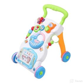 img 4 attached to 👶 Sit to Stand Baby Walker with Music, Light, Removable Drawing Board, Music Piano, Mini Phone - Toddler Push Walking Toys for 6+ Months Baby Boys and Girls