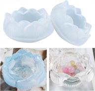 2pcs lotus resin molds, lotus flower epoxy resin casting molds for diy candlestick, jewelry storage box and resin crafts decoration logo