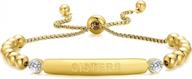 classyzint gold bracelets for women gold plated bead bracelets stainless steel adjustable slider bangle bracelet jewelry gift logo