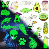 20pcs qtl glow in the dark wall stickers for kids, adults girls boys laptop water bottles decor - waterproof vinyl logo