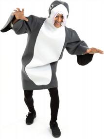 img 4 attached to Забавный унисекс костюм серой акулы на Хэллоуин - отличный большой взрослый костюм одного размера!