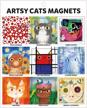 mudpuppy galison artsy cats magnets â€“ artistic and funny refrigerator magnets, includes nine designs, each one measures 1.5â€ x 1.5â€ â€“ makes a great gift for cat and art lovers, multi color logo