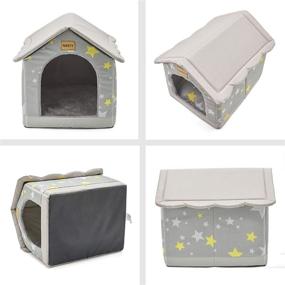 img 2 attached to 🐾 Jiupety Cozy Pet Bed House: Indoor/Outdoor Waterproof Shelter, S/M/L/XL/2XL Size for Cats and Dogs. Warm Cave Sleeping Bed Nest for Cats and Small/Medium/Large Breed Dogs