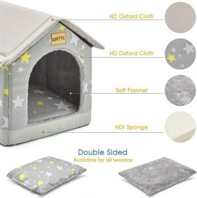 img 3 attached to 🐾 Jiupety Cozy Pet Bed House: Indoor/Outdoor Waterproof Shelter, S/M/L/XL/2XL Size for Cats and Dogs. Warm Cave Sleeping Bed Nest for Cats and Small/Medium/Large Breed Dogs