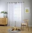miuco white sheer embroidery trellis design grommet curtains 95" long for french doors - 2 panels (2 x 37" wide) logo