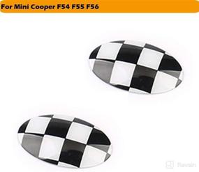 img 3 attached to 🚗 GTINTHEBOX Checkered Shift Knob Covers for Mini Cooper/Cooper S F56, F55, F57, F54