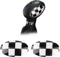 🚗 gtinthebox checkered shift knob covers for mini cooper/cooper s f56, f55, f57, f54 логотип