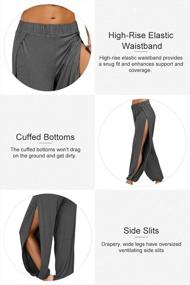img 1 attached to Women'S Yoga Harem Pants Side Slit Joggers Active Workout Sweatpants Beach Cover-Up Trousers - PACBREEZE