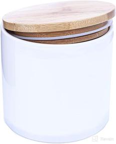 img 2 attached to 🏺 Arthausen White Ceramic 600mL 2-Cup Food Storage Jar Canister: Airtight Bamboo Lid, Silicone Seal, Modern Farmhouse Design - Ideal for Tea, Coffee, Sugar Caddy on Countertop