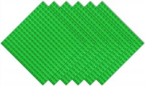img 4 attached to 6 Pack BOROLA Classic 10 In. X 10 In. Large Blocks Baseplates Compatible For Toddlers With Large Pegs, Green